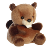 Plush toy beaver on a white background