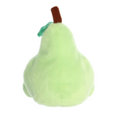 Plush pear toy on a white background