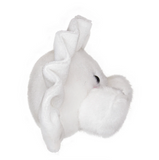 White plush shark toy on a white background