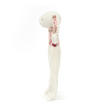 White plush toy with floral headband on a white background