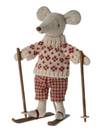 Maileg Winter Mouse with Skis Mum