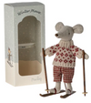 Maileg Winter Mouse with Skis Mum