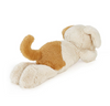 Plush dog toy with beige and brown coloring on a white background