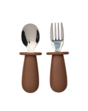 Rommer Toddler Cutlery Set Mocha self feeding utensils