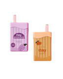 Two small juice boxes, one pink and one orange, with 'tiny tummies' branding on a white background.