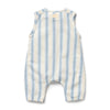 Striped baby romper on a white background