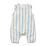 Striped baby romper on a white background