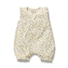 Baby romper with floral pattern on a white background