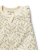 Baby romper with floral pattern on a white background
