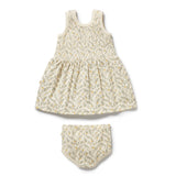 Lemon Leaf Organic Dress Set – Wilson and Frenchy Baby Girl Organic Cotton Outfit with Bloomer