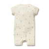 Baby romper with floral pattern on a white background