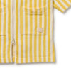 Yellow and white striped shirt with a pocket on a white background