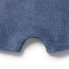Close-up of a blue textured fabric on a white background
