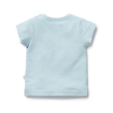 Light blue t-shirt on a white background