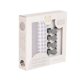 2 pack organic muslin swaddles & 4 peg gift set - Gingham Grey