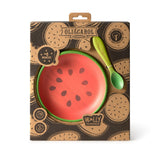 Oli & Carol children's dinnerware set with watermelon design in packaging