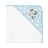 Baby blanket with elephant design on a white background