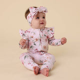 Snuggle Hunny Birds & Blooms Organic Snugglesuit Convertible Romper with Frill 6–12 Months