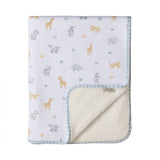 Baby blanket with animal pattern on a white background