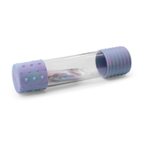 Clear tube with purple silicone sleeves on a white background