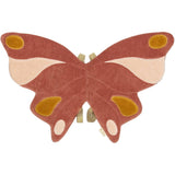 Butterfly-shaped plush toy with brown and beige wings on a white background