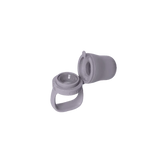 Two beige plastic connectors on a white background