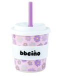 BBCino Reusable Cup – Blossom 240ml | Large Babyccino Cup with Silicone Lid in Lilac Floral Design