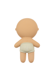 Baby doll with a diaper on a white background