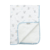 Baby blanket with elephant pattern on a white background