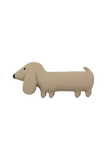 Beige dog-shaped object on a white background