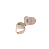 Beige plastic fitting on a white background