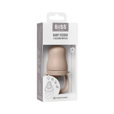 BIBS baby feeder packaging with beige feeder on a white background