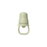 Light green baby teether on a white background