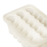 Silicone ice cube tray on a white background