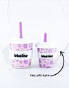 Reusable toddler cup with flower print and silicone lid