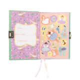 Open book with colorful illustrations of ballerinas, swans, and other dancers on a white background.