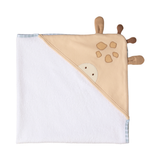 Baby blanket with giraffe design on a white background