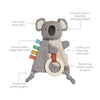 Gray koala toy with features highlighted on a white background