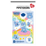 Pack of Care Bears scratch and sniff stickers with colorful design on a white background