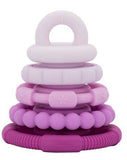 Jellystone Designs Rainbow Stacker and Teether Toy in Raspberry Ombre