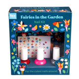 Boxed nail art kit with fairies and flowers on a blue background