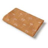 Snuggle Hunny Bronze Palm Organic Muslin Wrap | Organic Cotton Baby Swaddle