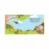 Illustration of a mouse in a garden with text about spring