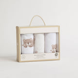 3 Pack Washcloths - Cuddly Bear
