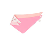 Pink bandana with floral pattern on a white background