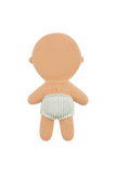 Baby doll with a diaper on a white background