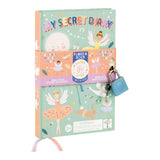 Children's diary with fairy design and lock on a white background