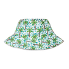 Bucket hat with palm tree pattern on a white background