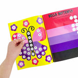 Colorful children's activity book with a butterfly design on a white background