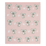 Pink blanket with koala pattern